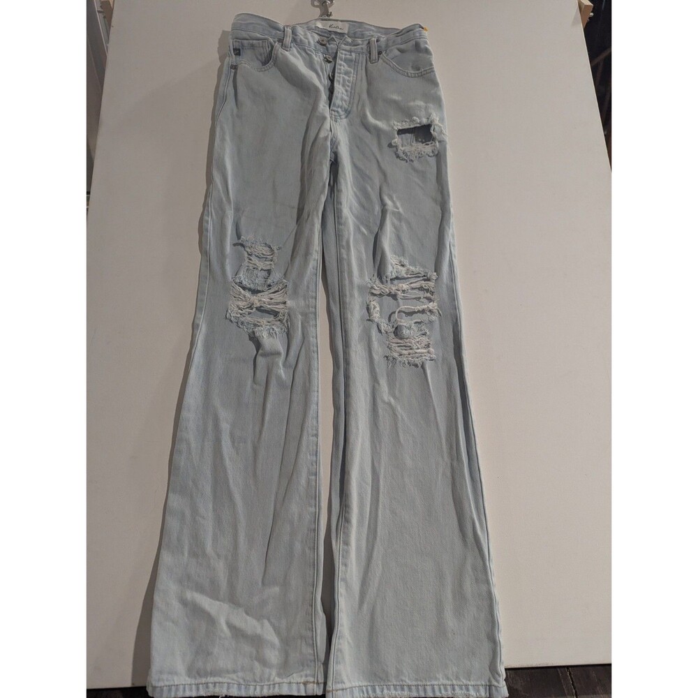 Kancan Bootcut Jeans Women's 5/26 Mid Rise Dark Wash Stretch Denim
